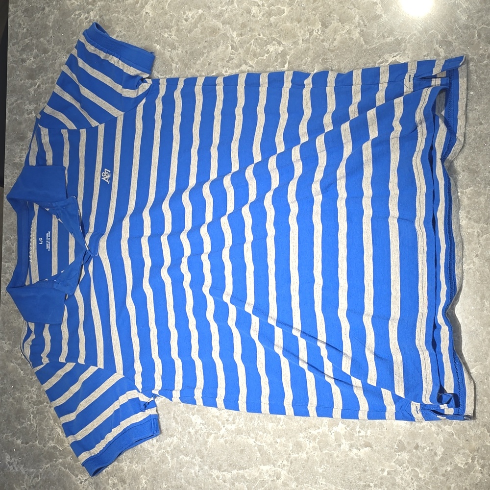 Aeropostale Blue and Gray Striped Shirt